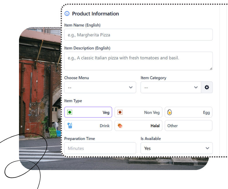 online menu management pos